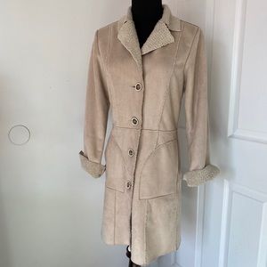 CAbi faux tan suede and Sherpa light jacket
